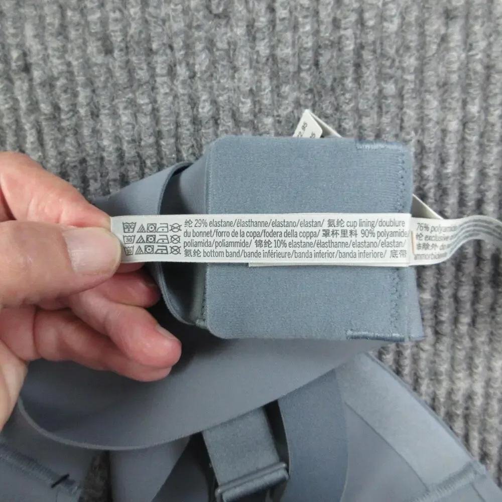 VSX Bra Womens 44DD Gray Feather-Weight Max Molded Wireless Hook & Eye NWT